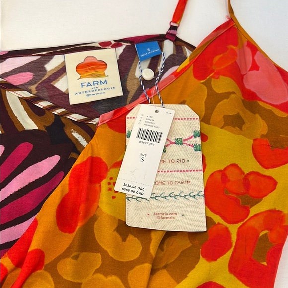 NWT - slinky FARM Rio x Anthropologie Printed Slip Dres - Picture 7 of 10